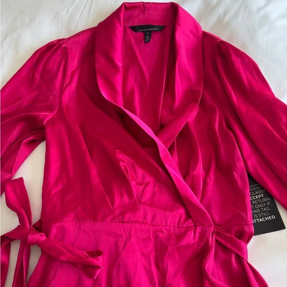 NWT WHBM Fuscia Pink Wrap Dress - Picture 5 of 7